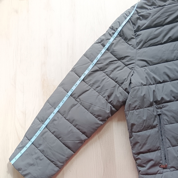 New Calvin Klein Jeans Puffer Hooded Coat Water Resistant Charcoal Grey Size 2XL - Picture 12 of 16